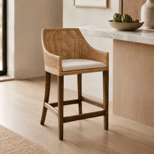CR Tennessee Timber Frame Rattan Counter Stool thumbnail 9