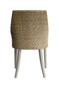 CR Georgia Timber Framed Rattan Back Fabric Seat Dining Chair thumbnail 11