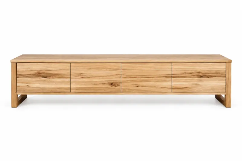 MD Bright Solid Timber TV Unit with 4 Drawers