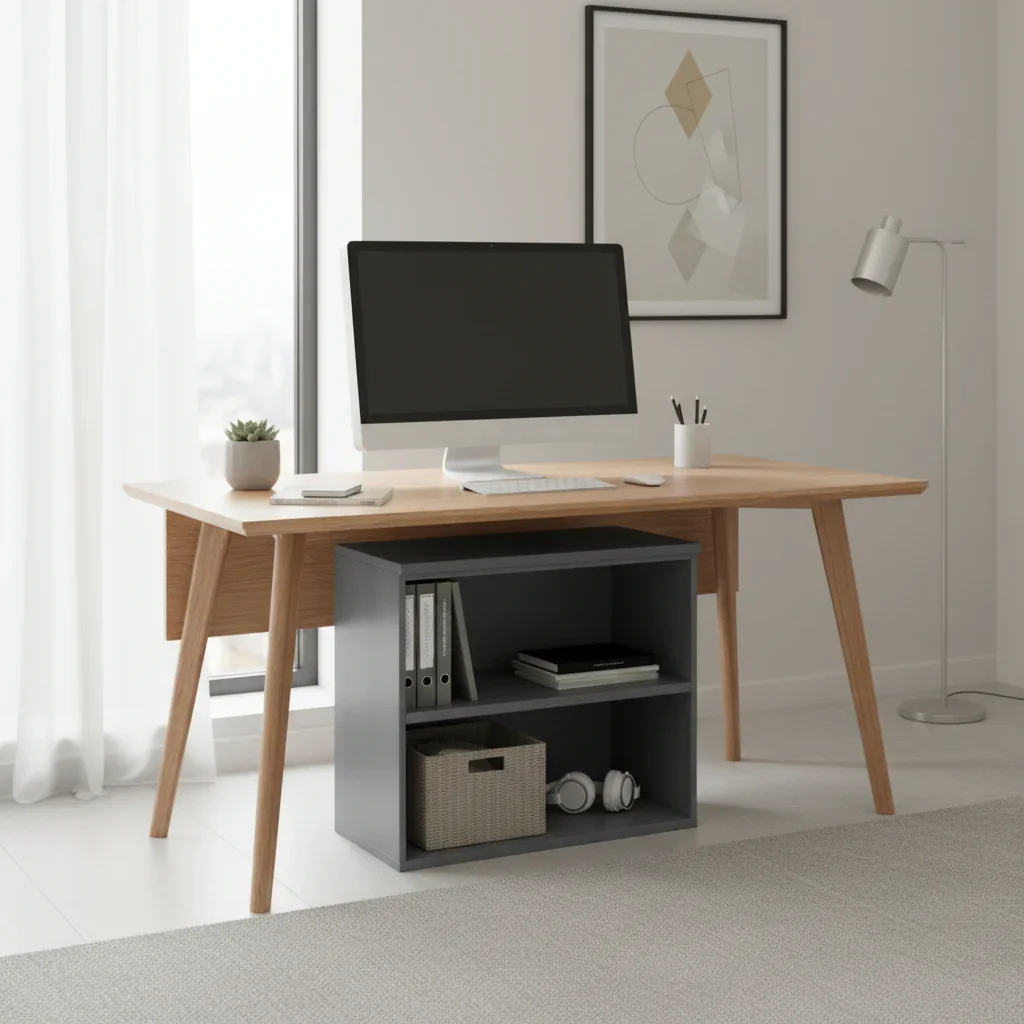 DD Desk Height Storage With Top Open Bookcase