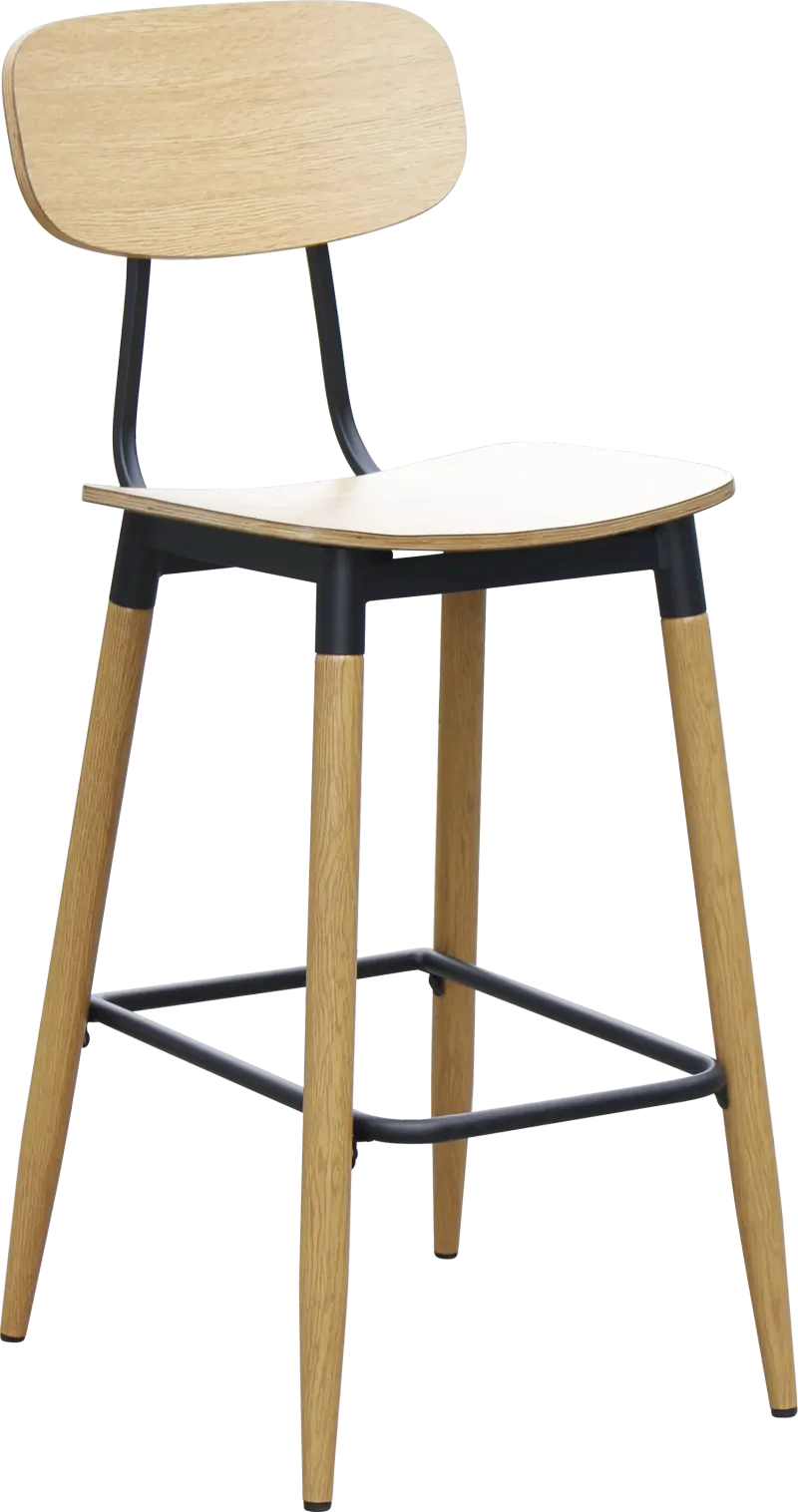 FL Austin Plywood Seat Steel Legs Hospitality Barstool
