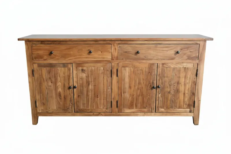 MF Honey Recycled Elm Timber 2 Drawer 4 Door Buffet - 180cm