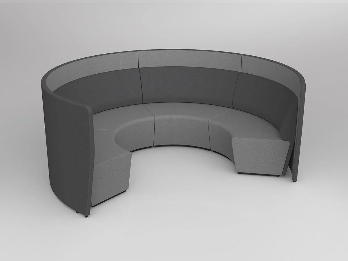 OL Motion Arc 4 Seater Reception Area Lounge with 1.1M High Privacy Wall