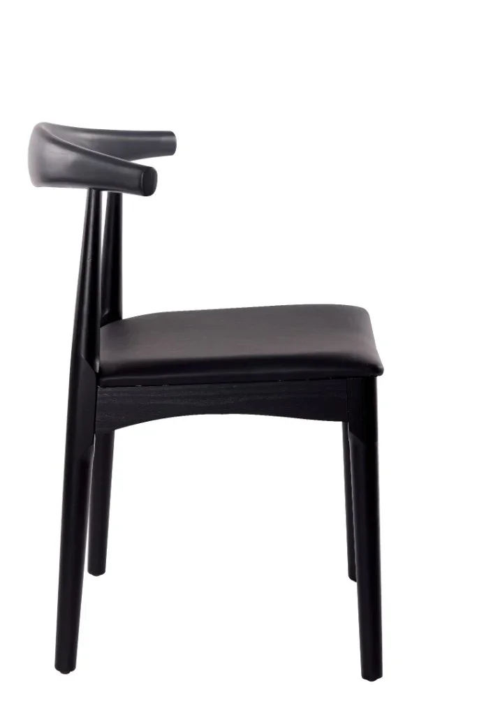 VI Leif Elbow PU Leather Seat Timber Leg Dining Chair