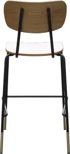 FL Tiramisu Plywood Black Metal Frame with Brass Tip Hospitality Barstool thumbnail 3