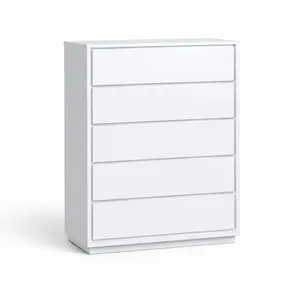 MD Verona All White 5 Drawer Tallboy thumbnail 1