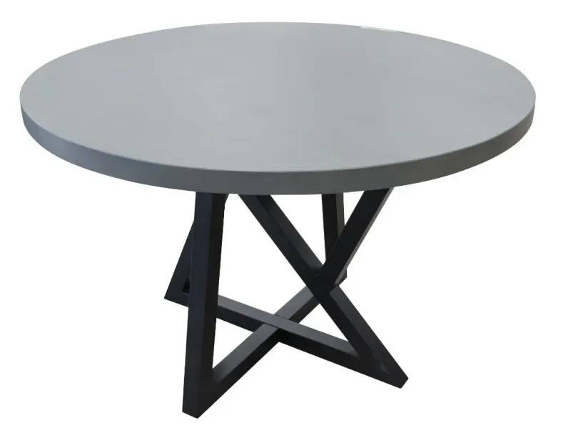 VI Maze Concrete Top Metal Base Dining Table
