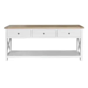VI Shellwood Solid Timber 3 Drawer Console Table thumbnail 1