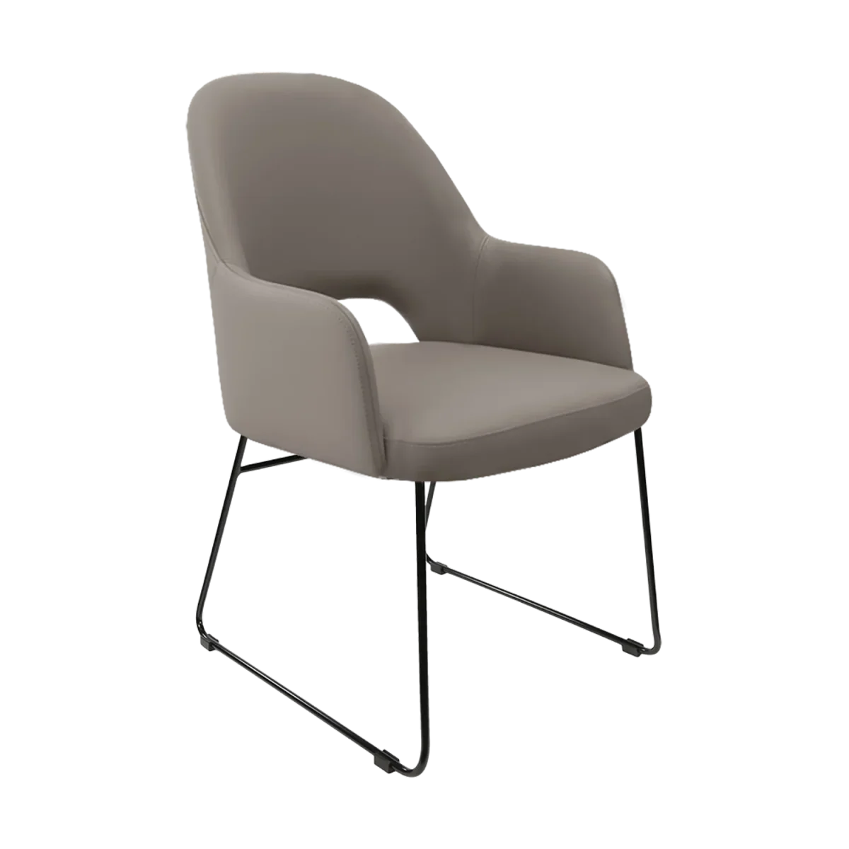 FL Orleans Upholstered Aluminium Sled Base Hospitality Dining Armchair