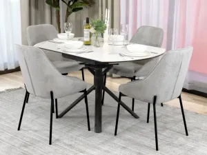 VI Riff Metal Leg Ceramic Top Extandable Dining Table thumbnail 7