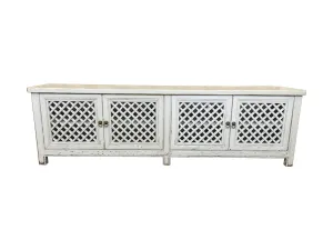 MF Raffles Recycled Timber Lattice 4 Door TV Unit thumbnail 2