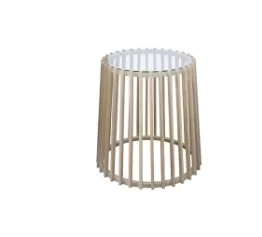 BT Kokomo Pleated Round Side Table Oak Timber