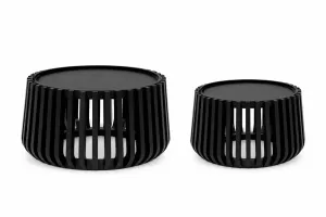CR Rails Solid Timber Round 2 Piece Coffee Table Set thumbnail 1