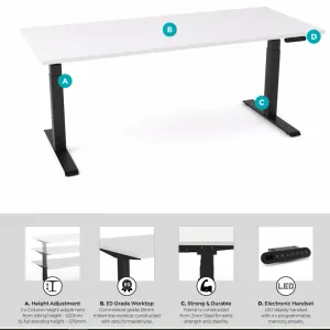 OL AgileMotion Electric Height Adjustable Single User Desk - White Top thumbnail 3