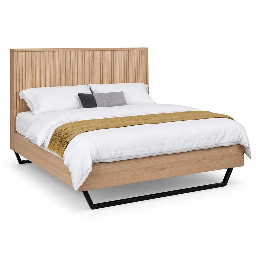 MD Oscar Solid Timber Bed in Natural Finish