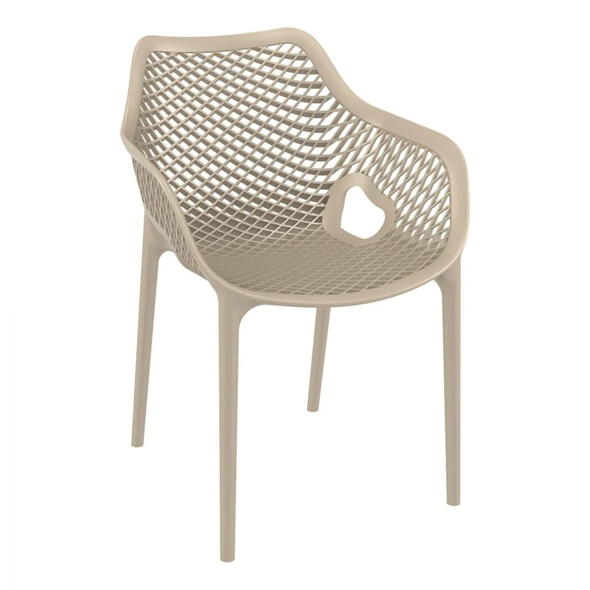 FL 5 Piece Vegas Hospitality Outdoor Extendable Dining Table with Air XL Armchair