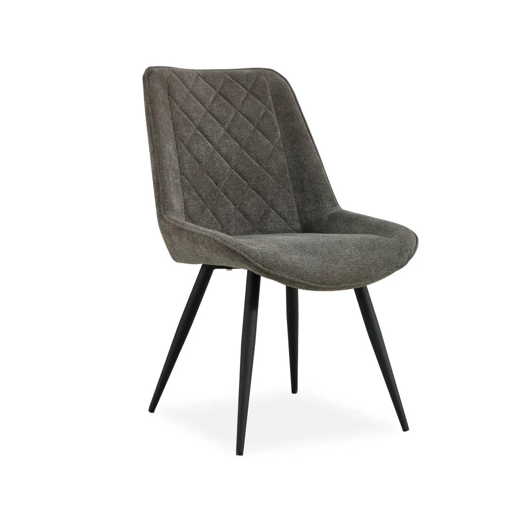 VI Gatsby Fabric Upholstered Metal Leg Dining Chair