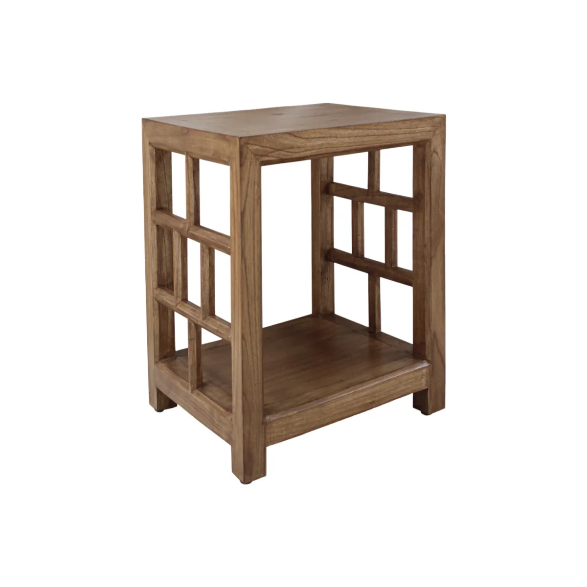 CR Evan Solid Timber Side Table with Bottom Shelf