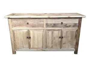 MF Brussels Recycled Elm Timber 2 Drawer 4 Door Sideboard thumbnail 1