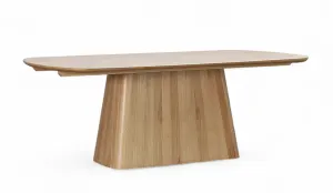 MD Elegant Solid Timber Base Natural Stone Top 2.1 Meter Dining Table thumbnail 1