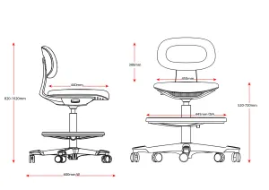 RL Yoyo Fabric Upholstered Drafting Chair thumbnail 4