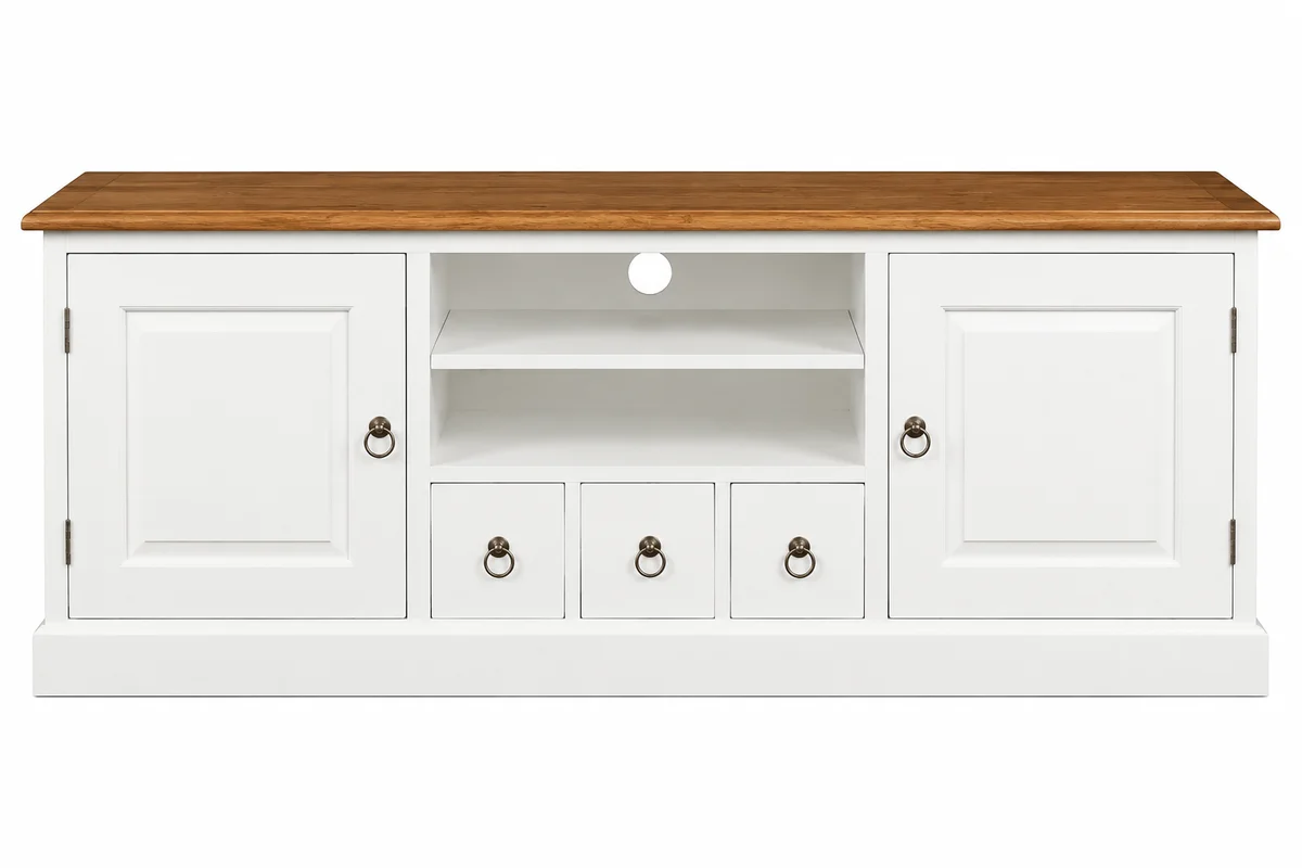 CT Tasmania Solid Timber 2 Door 3 Drawer Entertainment Unit