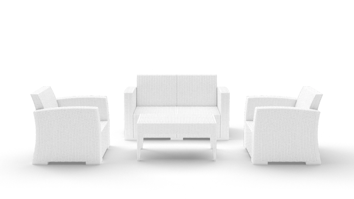 FL Monaco Hospitality Outdoor 2+1+1 Seater Lounge Set