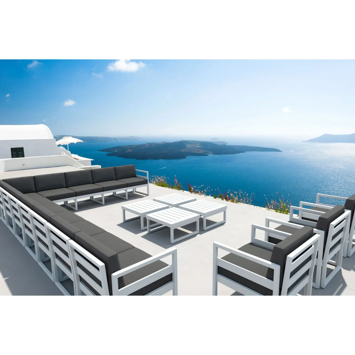 FL Mykonos Hospitality Outdoor 4 Seater Corner Lounge thumbnail 6