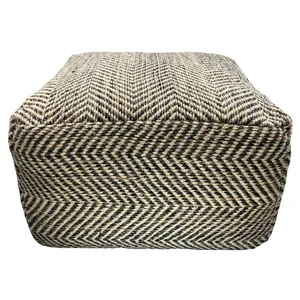 SH Belem Jute Upholstered Ottoman thumbnail 1