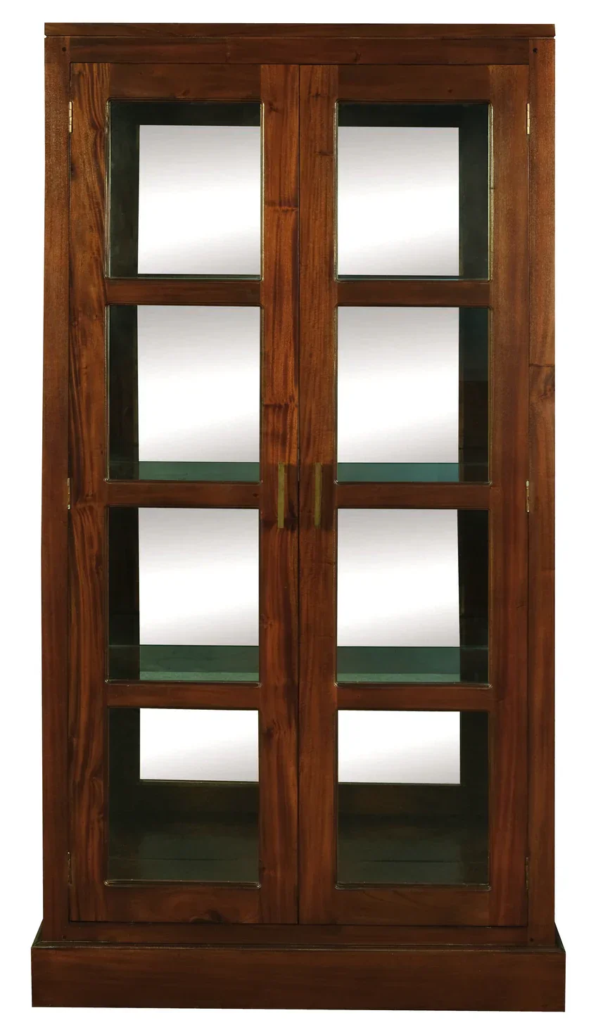 CT Paris Solid Timber 2 Door Mirror Back Display Cabinet