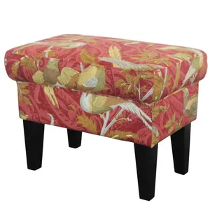 BT Louis Chinoiserie Digital Print Fabric Upholstered Foot Stool thumbnail 1
