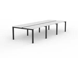 OL Axis 6-User Double Sided Workspace – White Top with Black Frame thumbnail 6