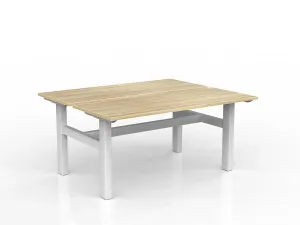 OL Agile Fixed Height Shared Desk – Oak Top with White Frame thumbnail 14