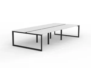 OL Anvil 6-User Double Sided Workspace – White Top with Black Frame thumbnail 4