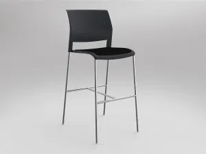 OL Game Upholstered Seat Chrome Legs Barstool thumbnail 15