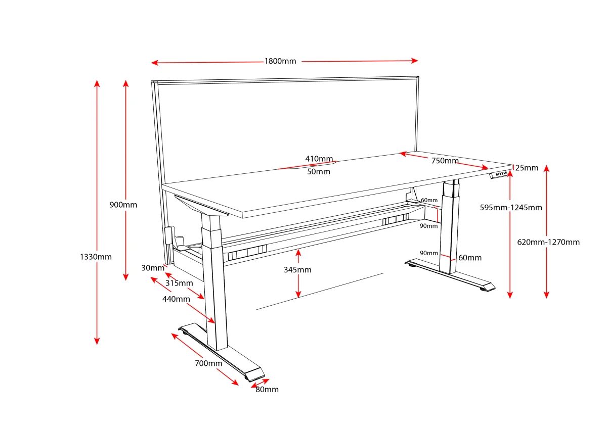 RL Boost Plus Motorized Height Adjustable Desk