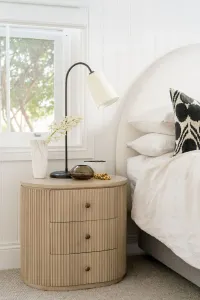 CR Kraton Oval Bedside Table with 3 Drawers thumbnail 2