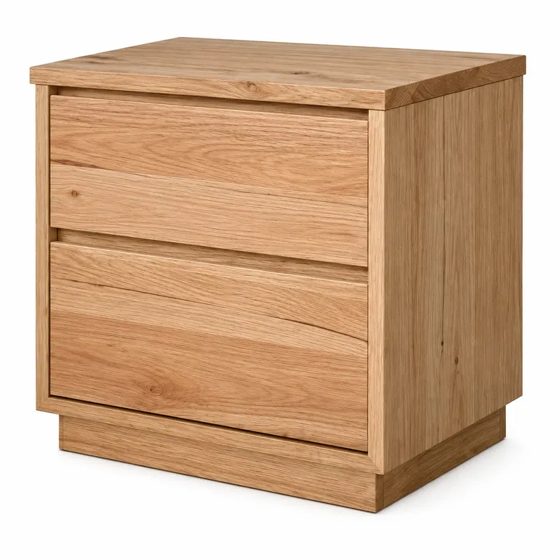 MD Nancy Solid Timber 2 Drawer Bedside Table