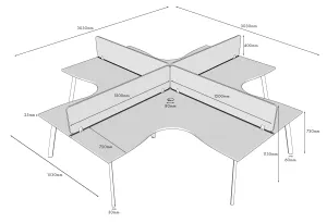 RL Eternity Workstation for 4 Users with Eco Panel Screen thumbnail 5