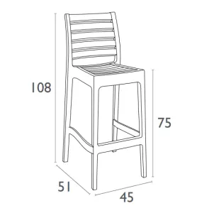 FL 5 Piece Vegas Hospitality Outdoor Extendable Bar Table with Ares Barstools thumbnail 15