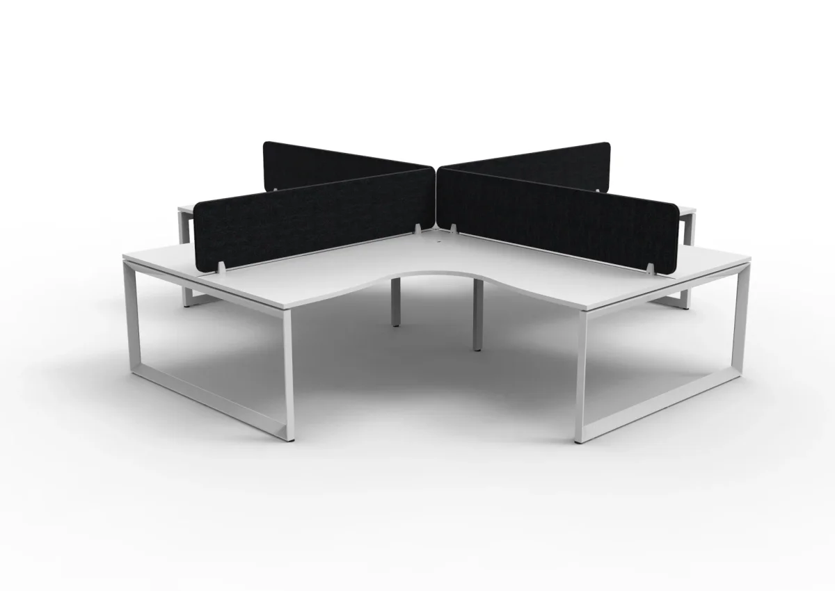 RL Infinity Loop 4 People Corner Workstation with Ecopanel Screen