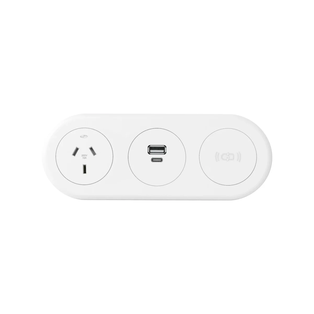 CM Echo In Desk GPO with Wireless and USB Fast Charge Module