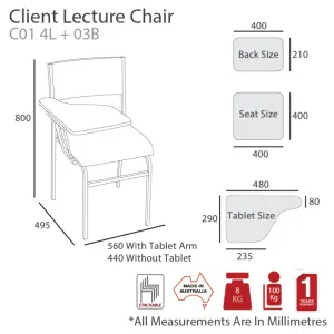 MA Client Fabric or Vinyl Upholstered Stackable Lecture Chair thumbnail 2