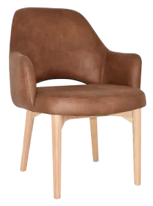 EZ Albury Solid Natural Stained Timber Upholstered Hospitality Dining Armchair - XL thumbnail 2