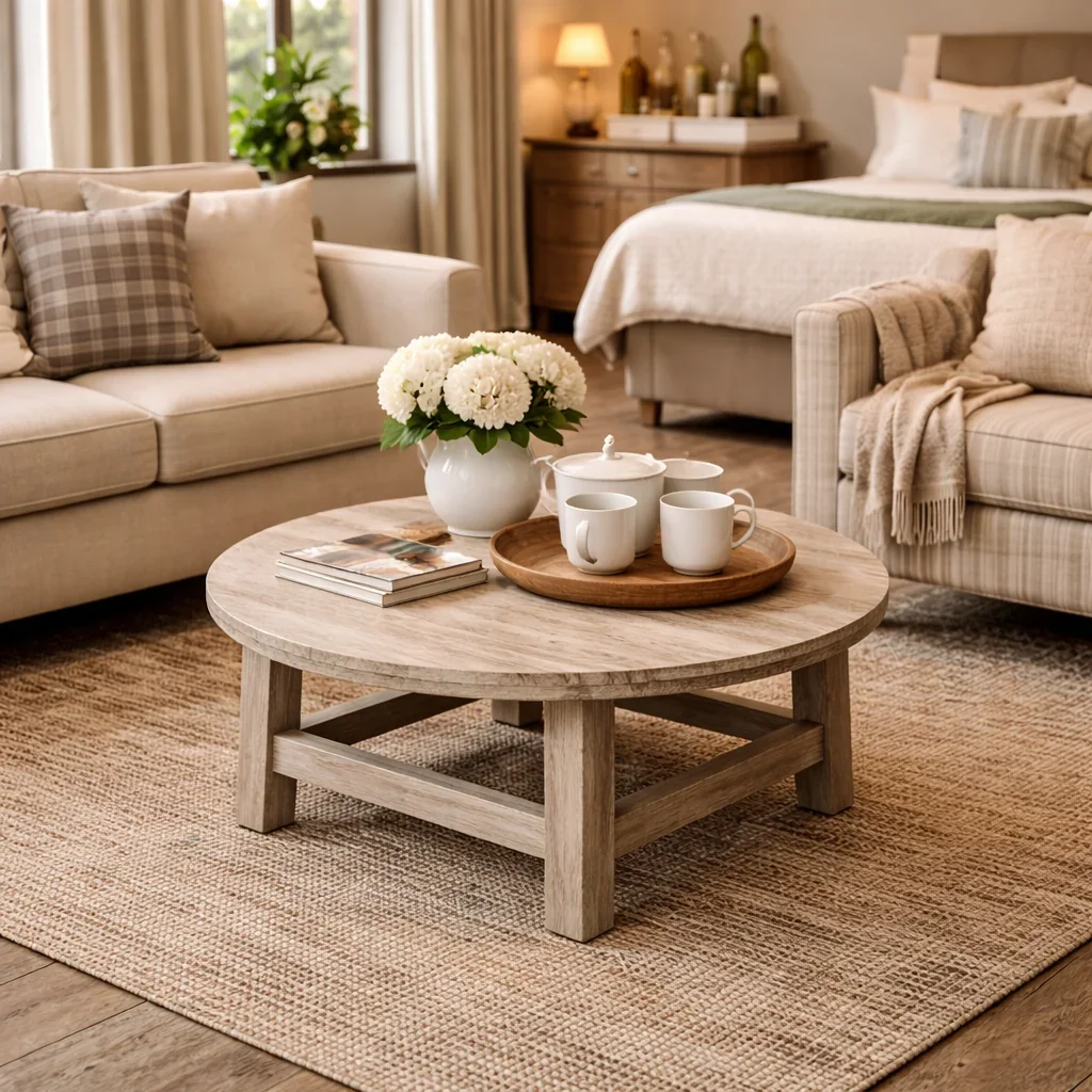 MF Pioneer Solid Timber Round Coffee Table