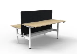 RL Halo+ Height Adjustable Back to Back 2 User Workstation with Black Eco Panel Screen thumbnail 4