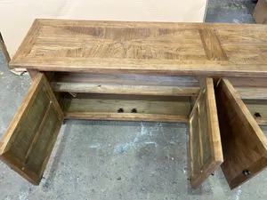 MF Recycled Timber Parquetry Style 3 Door TV Unit thumbnail 5