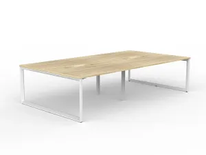 OL Anvil 4-User Double Sided Workspace – Oak Top with White Frame thumbnail 9