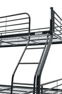 VI Tiamo Metal Single Over Double Bunk Bed - White and Black thumbnail 8