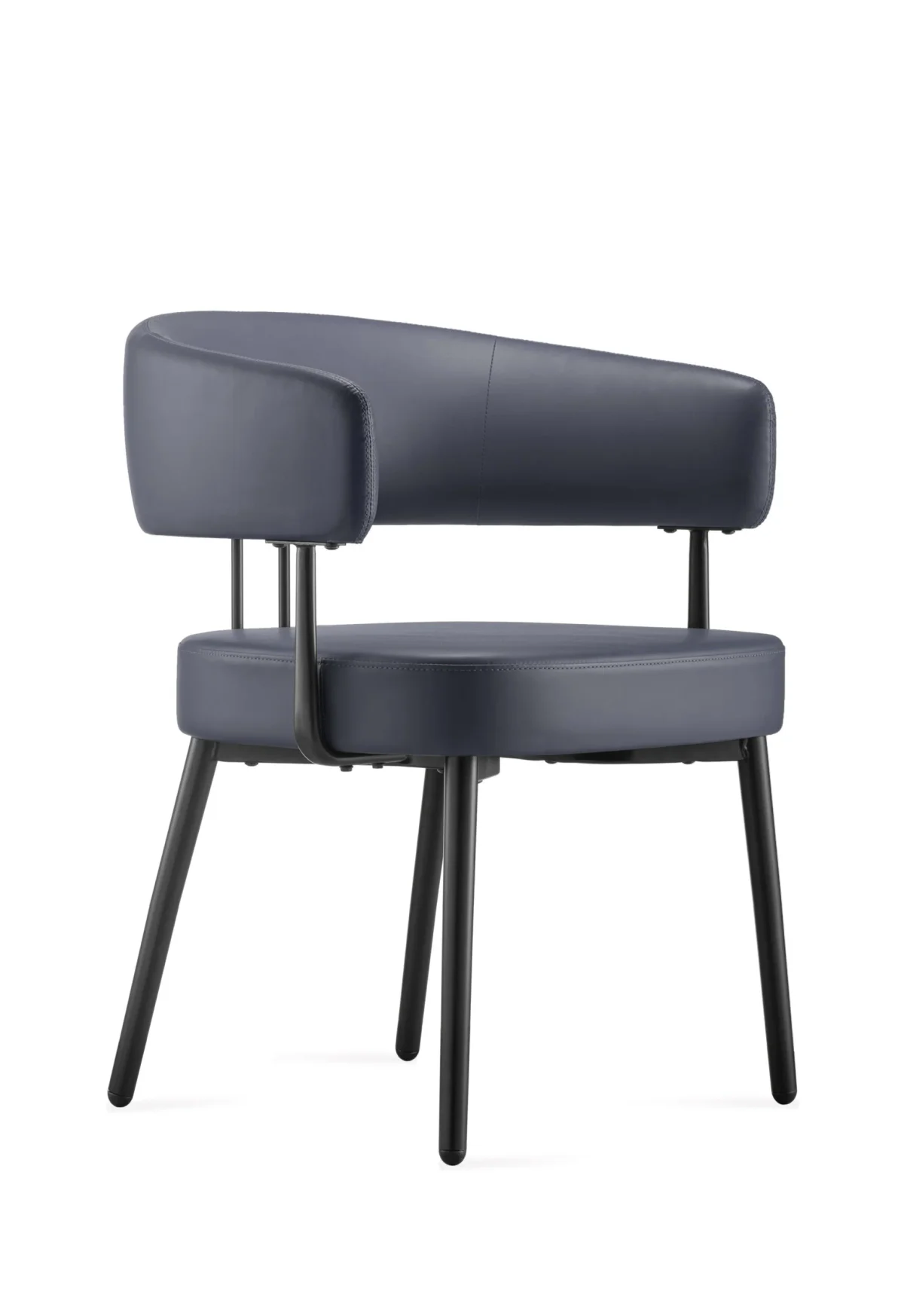 RL Hera PU Leather Upholstered Black Metal Base Breakout Chair